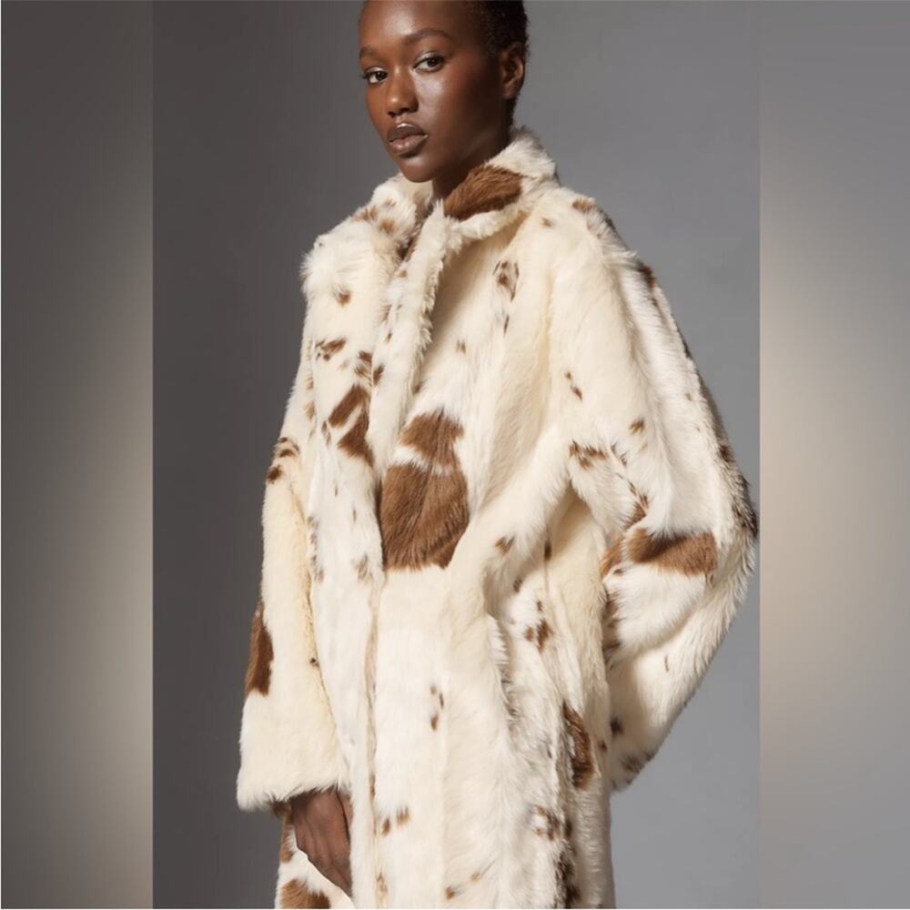 Maeve Grand Glam Faux Fur Coat 1X - Picture 3 of 9